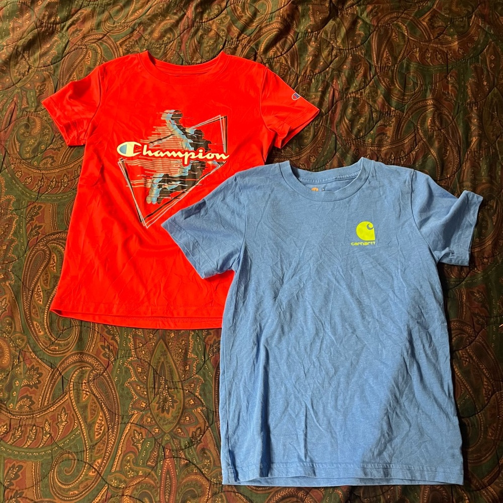 Boys Medium Size 7 Tshirt Bundle Carhartt & Champion